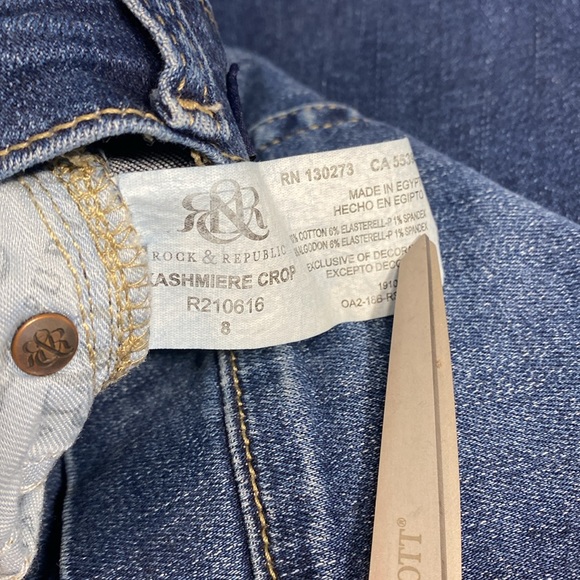 Rock & Republic Kashmiere crop jeans size 8 distressed and stretch! - Picture 6 of 10